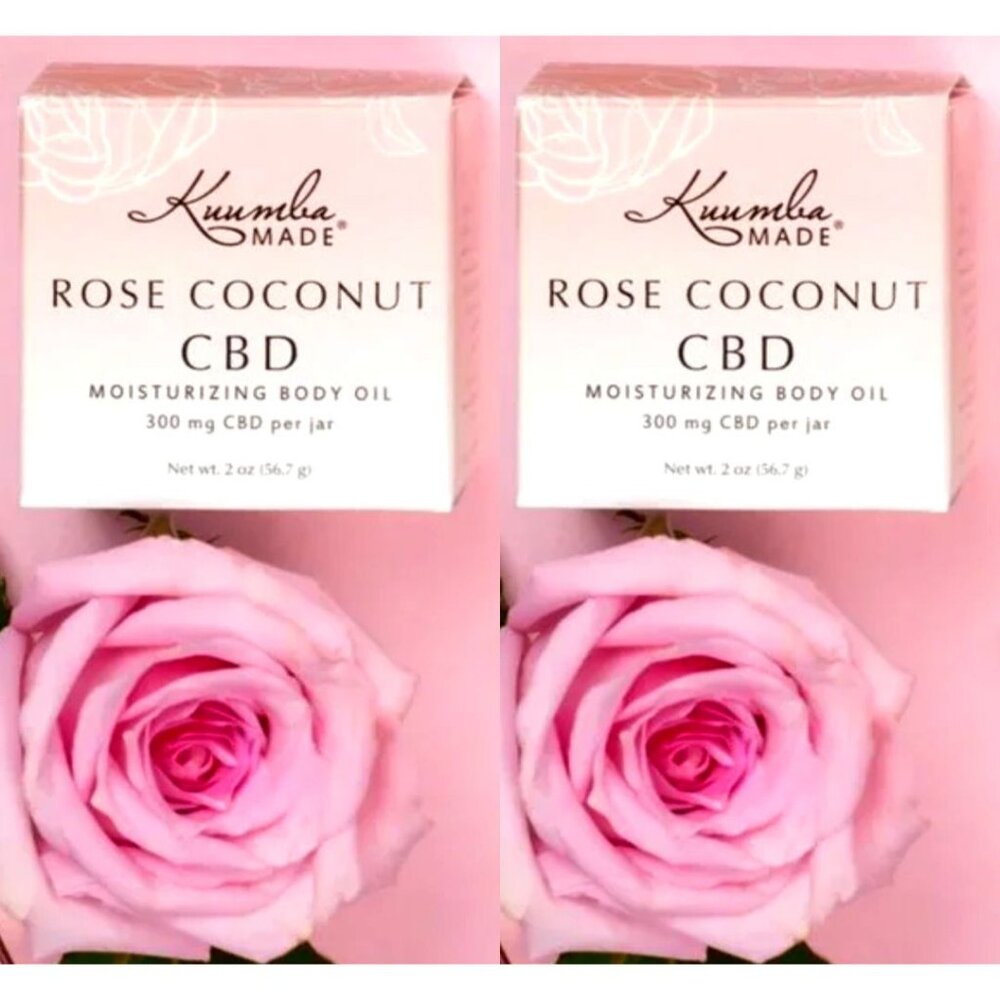 2pc Organic Rose Coconut Moisturizing Body Oil 2oz by Kuumba Made